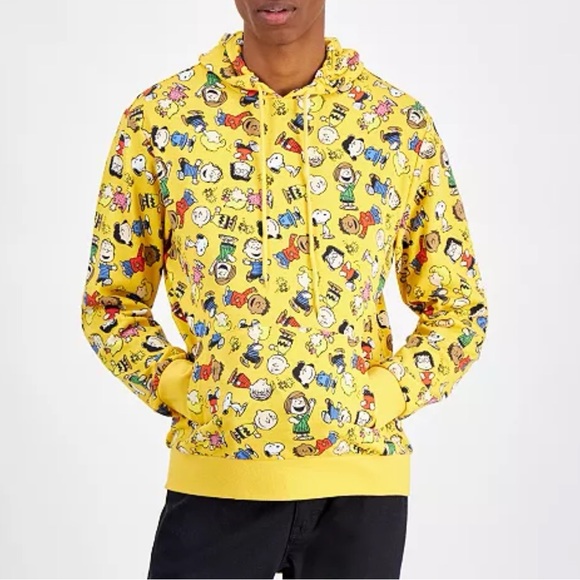 Hybrid Peanuts Hoodie Sweatshirt Mens Medium Kangaroo Pocket Graphic Print Cozy - Picture 1 of 9